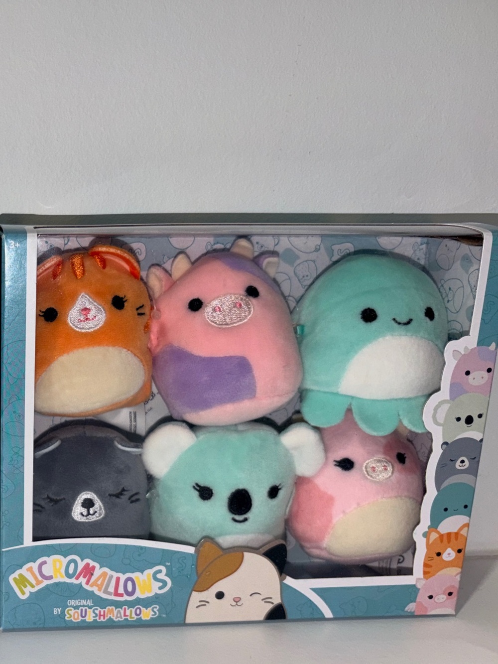 Squishmallows Micromallows Plush Set - Orange, Pink, Gray, Mint, Cream